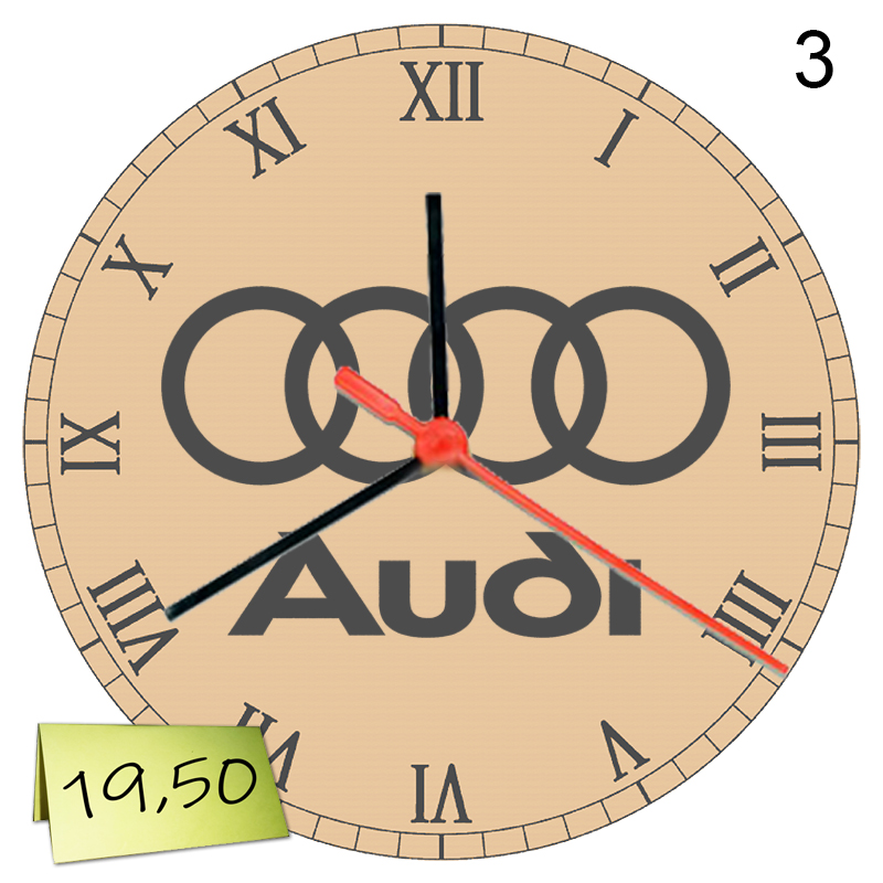 Гравиран стенен часовник „Audi“ - Image 3