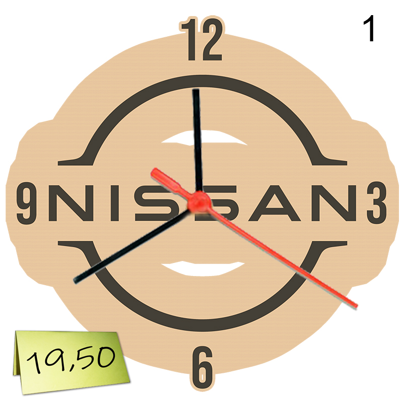 Гравиран стенен часовник „Nissan“