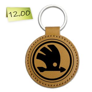 Гравиран кожен ключодържател „Skoda“