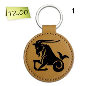Гравиран кожен ключодържател "Козирог"