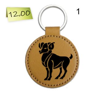 Гравиран кожен ключодържател "Овен"