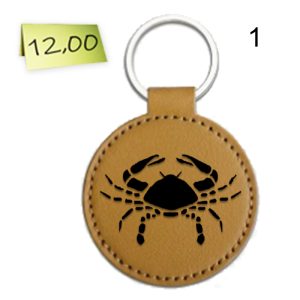 Гравиран кожен ключодържател "Рак"