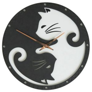 Стенен часовник „Yin Yang Cat“