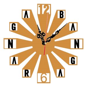 Стенен гравиран часовник "Bangaranga"